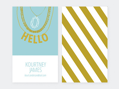 Hello Business Card Template blogger business card fashion gold jewelry style template tiffany blue