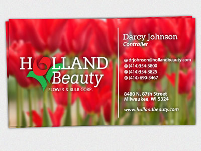 Business Card Design #1 business card flowers tulips