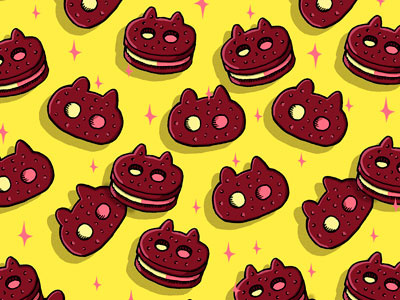 Cookie Cat bakery cat chocolate color cute design draw illustration pattern sweet