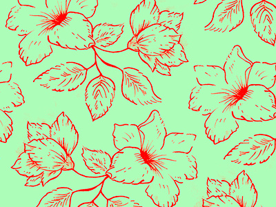 Flowers botanical cute design draw flower illustration line art pattern rapport textil