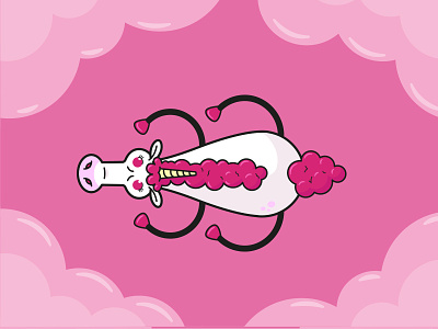 Pink unicorn character design unicorn vector