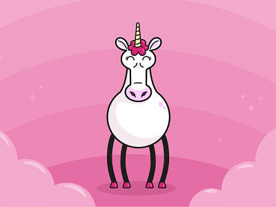 Pink unicorn character design unicorn vector