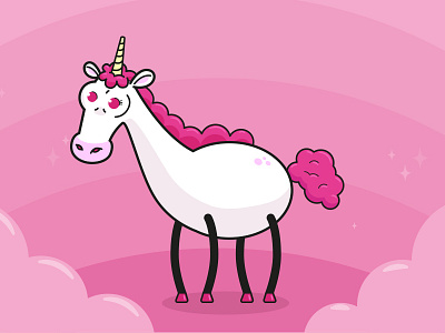 Pink unicorn character design unicorn vector