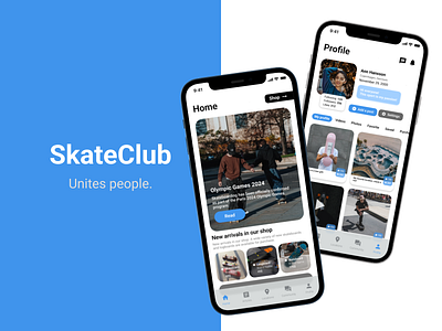 SkateClub Case Study app design skate skateboard skateboarding skatepark ui ux