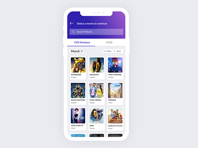 Movies Search Page UI mockup