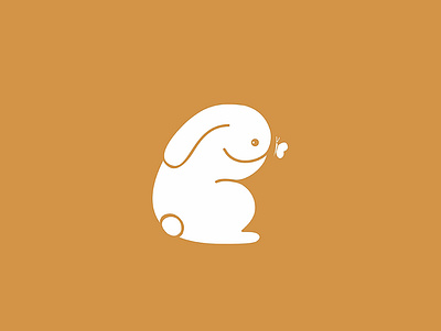 White rabbit illustration logo rabbit vector