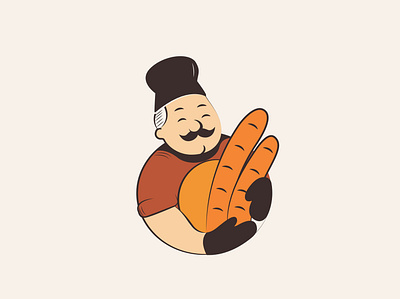 Baker baker bakerylogo character friendly happy illustration logo vector
