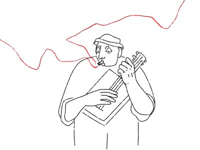 Street musician animation character illustration musician vector