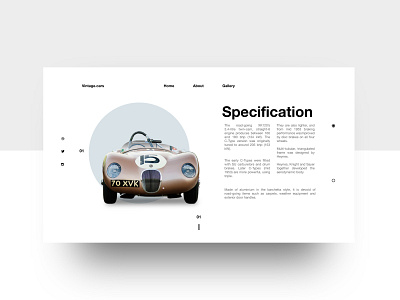 Jaguar C-Type jaguar race race car racecar ui ui design uidesign uiux ux ux design uxdesign web design webdesign website