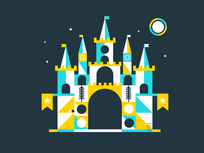 Shapes Castle castle flag flat kingdom shapes stars