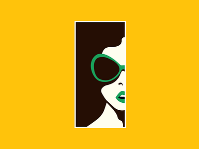 Girl Poster fashion girl green illustration lips poster yellow