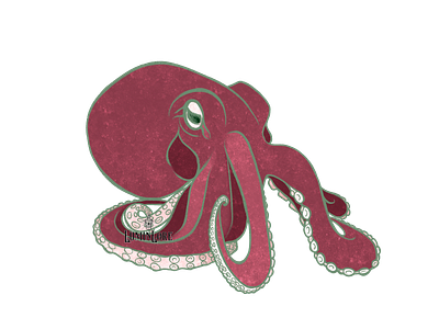 Octo-cutie berry tones design digital art graphic design illustration octopi octopus