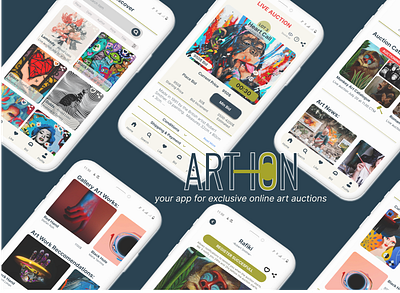 Designing Art Auction App app motion graphics ui ux