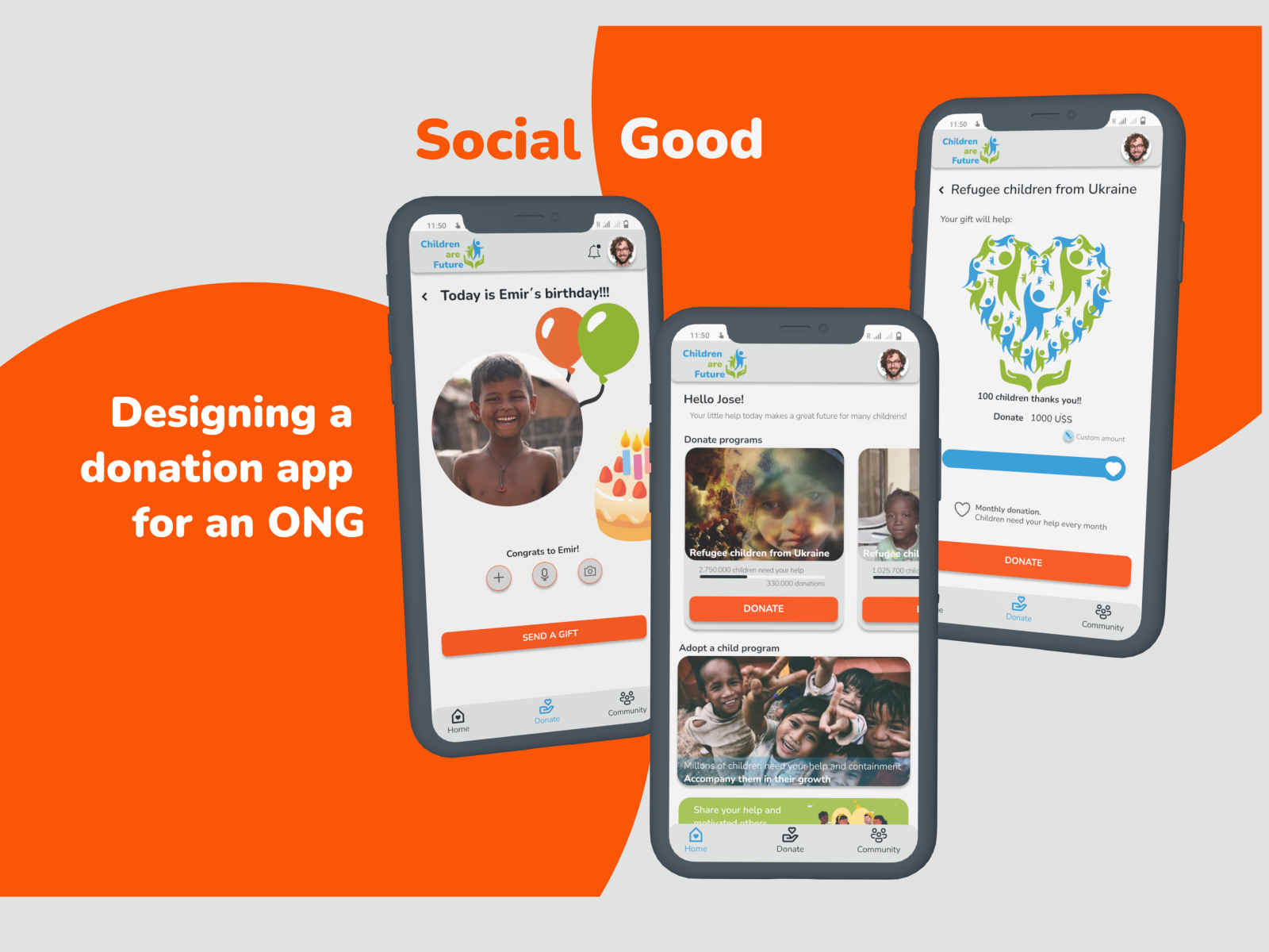 Social Good App by Gabriela on Dribbble