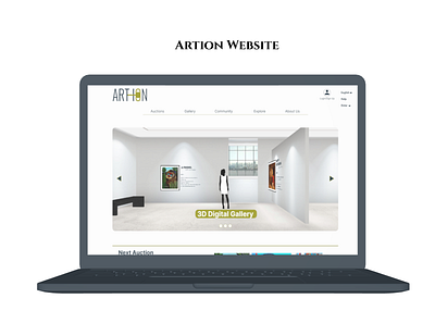 Art Auction Website with 3D exhibition 3d abode xd responsive web design ui design ux design virtual reality web design website