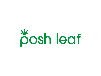 Posh Leaf Logo brand identity branding cannabis green leaf logo logo design spa