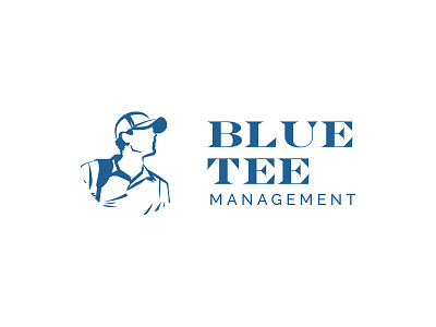 Blue Tee Management - Logo Concept 3 brand identity caddy digital design golf golfer illustration investment management logo logo design logos