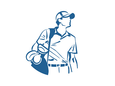 Blue Tee Management - Icon Design Concept brand identity caddy golf golfer illustration logo logo design logos sports