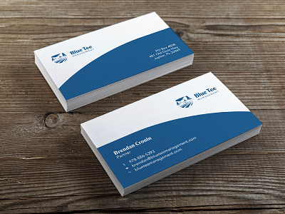 Blue Tee Management - Business Card Design brand identity branding business business card financial golf investment logo design modern