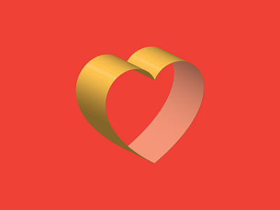 Heart 3d geometry heart icon illustration logo mark shapes symbol