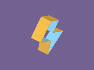 Lightning Bolt 3d geometry icon illustration lightning bolt logo mark shapes symbol