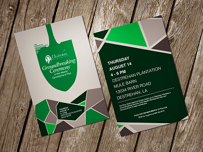 Invitation Design for Plantation Museum Event graphic design groundbreaking invitation mailer museum plantation print design