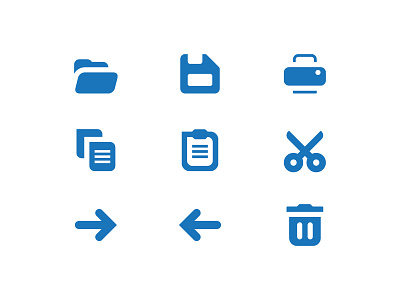 Toolbar Icons copy cut delete icons menu icons paste print redo save software icons toolbar icons undo