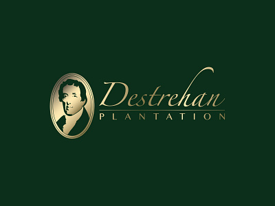 Destrehan Plantation Logo in Gold Foil brand identity gold foil logo logo design logos museum plantation