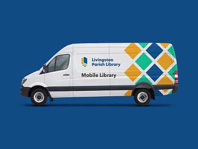 Mobile Library Van Design book brand identity learning library logo logo design logos mobile library pages van