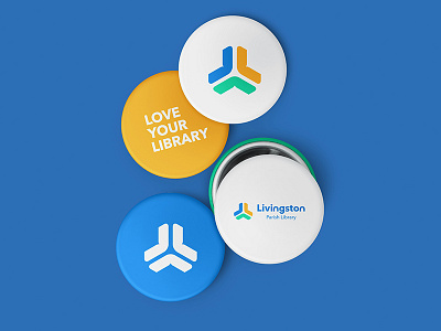 Button Design for Local Library brand identity buttons illustration library logo logo design logos