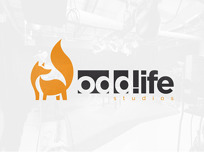Oddlife Studios Logo 2 color fox negative space