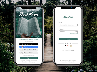 Daily UI: 001 BookWorm App Sign up