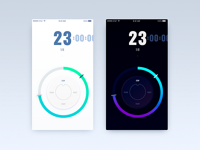 Stopwatch app - Debut on Dribbble app concept app concept dark design gradient poland soft stopwatch timer ui ux white