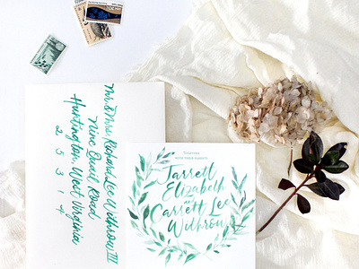 Kelly Green Brush Lettering brush lettering handlettering invitation design invitations lettering typography watercolor