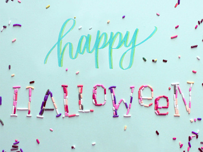 Happy Halloween food type halloween lettering sprinkles typography