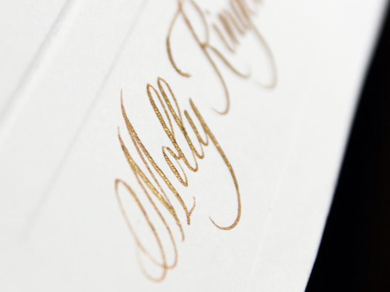 Gold Copperplate Calligraphy typography lettering copperplate calligraphy
