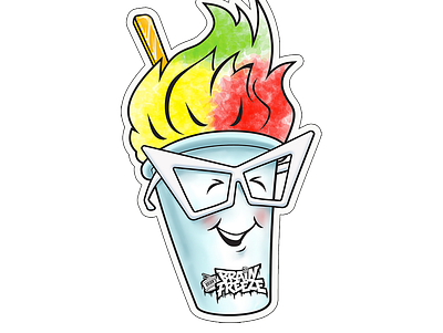 Brain Freeze Charm branding cartoon illustration