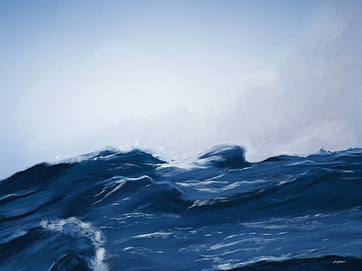 ocean_wind /detail/ brush daylight digital gif ipadpro painting procreate sea waves wind