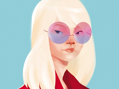 White Girl design girl glasses hair illustration mx retro white
