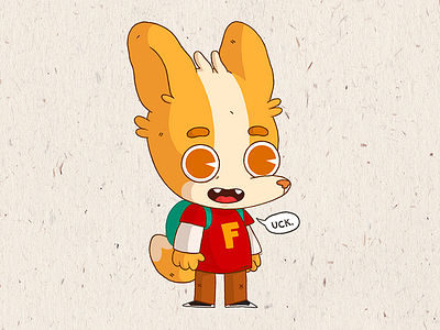 F is for F#CK! abecedary animal boy characterdesign corgi f illustration school