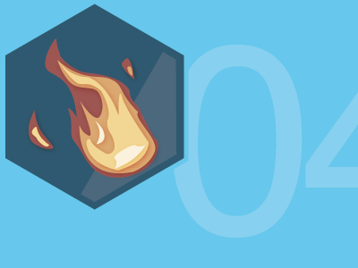 Passion badge badge fire fireball flame flat hexagon icon illustration