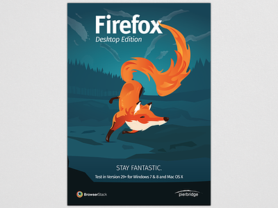 Firefox testing awareness poster browserstack fire firefox fox night poster woods