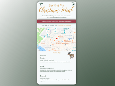 Christmas party mini-site christmas food maps menu single page website xmas