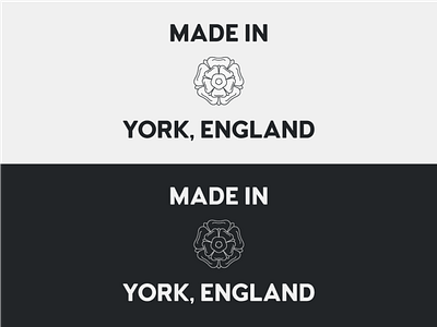 Made in York - Reversed monochrome england made in made in york personal branding rose tudor rose white rose york