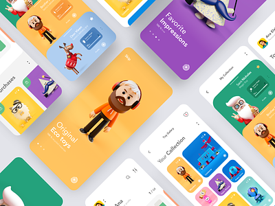 Toys Shop mobile app ecommerce galery home screen homepage illustration interface list mobile mobile app mobile ui mobile ux onboarding product design profile