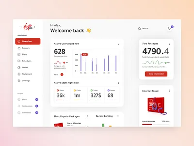 Virgin Mobile dashboard analysis analytics dashboad dashboard design dashboard ui debut debute graphics homepage interface mobile numbers productivity statistic statistics stats wallet website