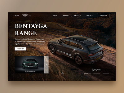 Bentley Bentayga auto bentley car dark mode dark ui ecommerce home screen homepage interface luxary minimal mobile app product design product page shop video website website design