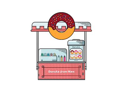 Donuts-shop adobe donuts drawing icon illustrations illustrator