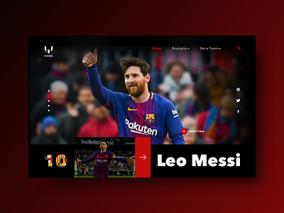 Product page for inspiration barcelona branding clean colors design footbal football hero banner hero section interface messi minimal product design ui ux webdesign website website design