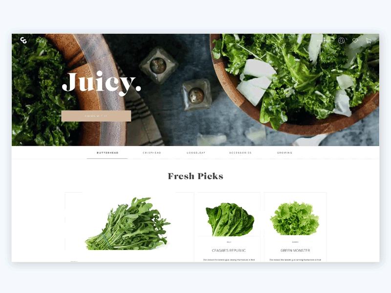 Lettuce clean commerce gif ui ux white